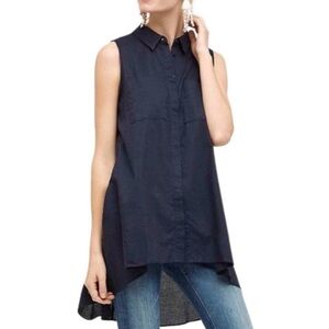 Anthropologie HD in Paris Sleeveless Hi Low Tunic Navy